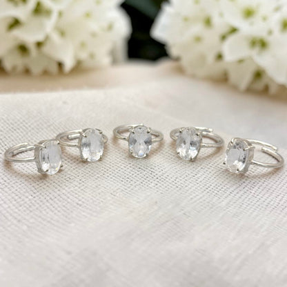 Natural Clear Quartz Ring (Adjustable)