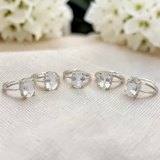 Natural Clear Quartz Ring (Adjustable)