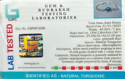 Natural Turquoise Sterling Silver Bracelet  Oval cabochon Cut