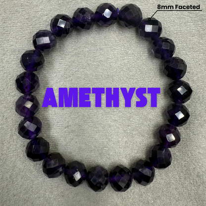 Amethyst Cut Stone Bracelet