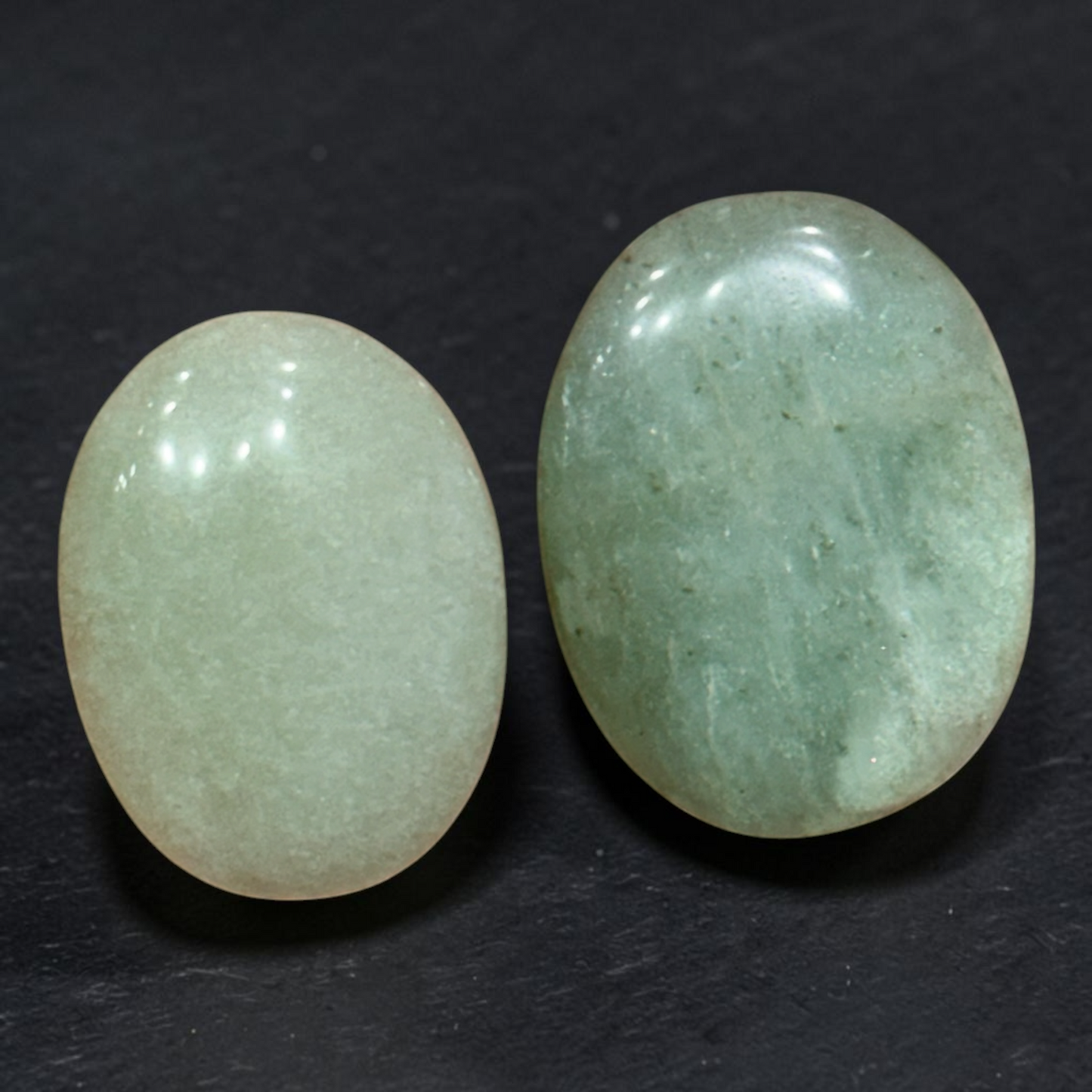 Natural Green Aventurine Palm Stone Pair (Prosperity and Emotional Balance)