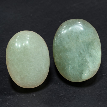 Natural Green Aventurine Palm Stone Pair (Prosperity and Emotional Balance)
