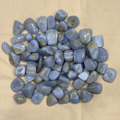 Natural Blue Lace Agate Tumble Stones (Calmness and Communication)