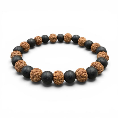 5 Mukhi Rudraksh & Karungali Bracelet | Protection and Strength | Best Quality | Natural Beads