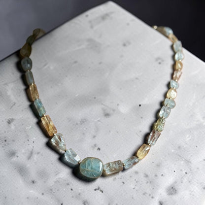 Natural Aquamarine 133.65 Carat Necklace (Emotional Balance and Confidence)