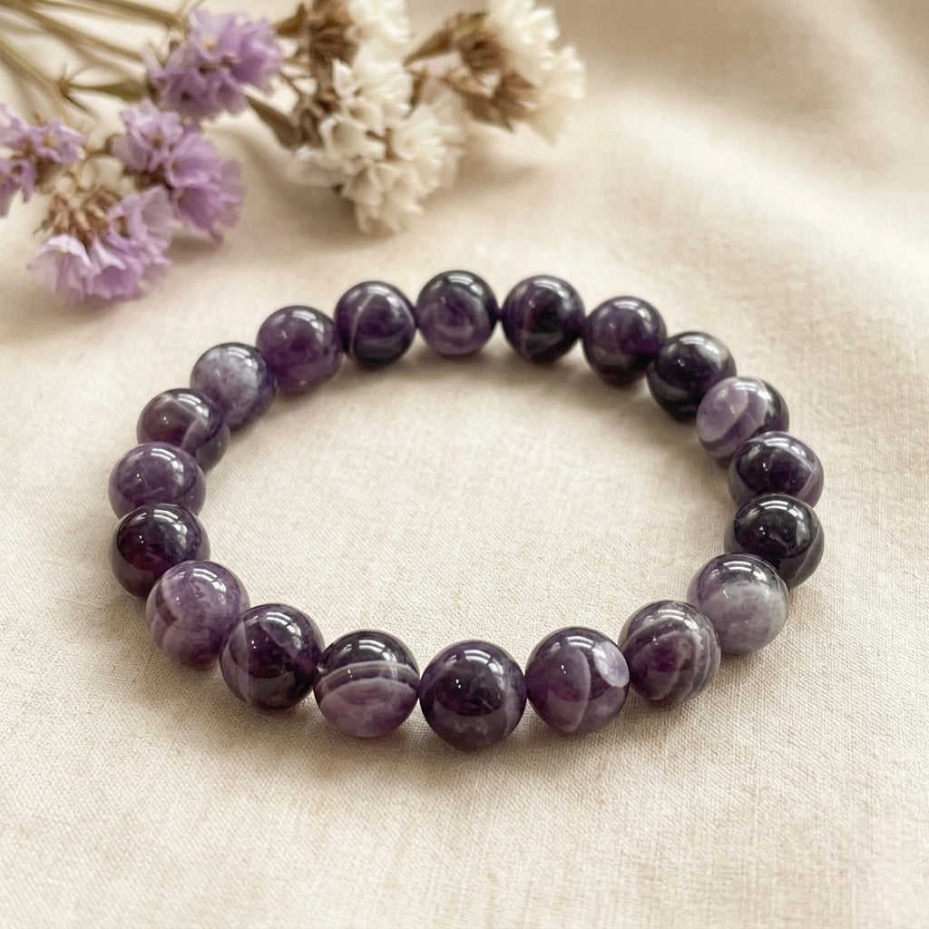 Chevron Amethyst Bracelet Faceted (Peace and Intuition)