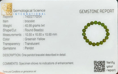 Peridot Gem Quality Bracelet – Abundance & Joy, August Birthstone