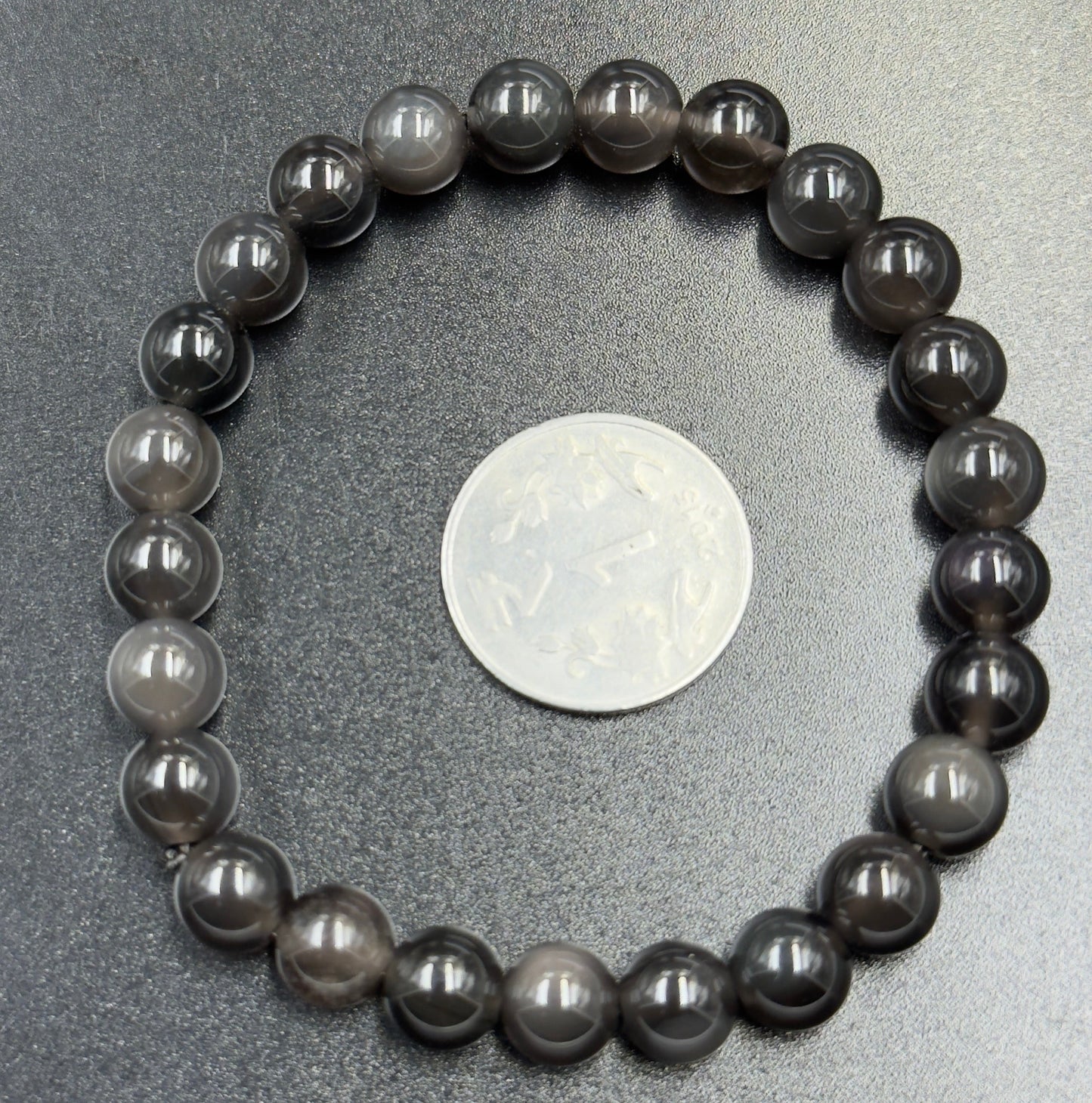 Silver Sheen Obsidian Bracelet (Protection and Insight)