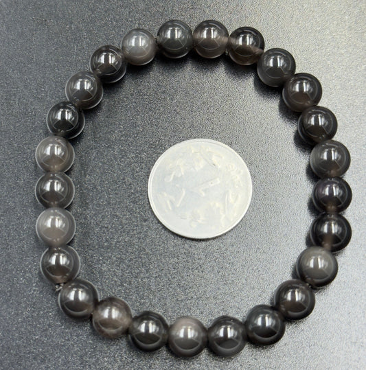 Silver Sheen Obsidian Bracelet (Protection and Insight)