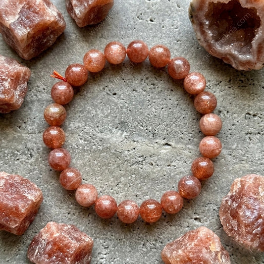 Natural Sunstone AAA 8mm gemstone bracelet for confidence and positivity