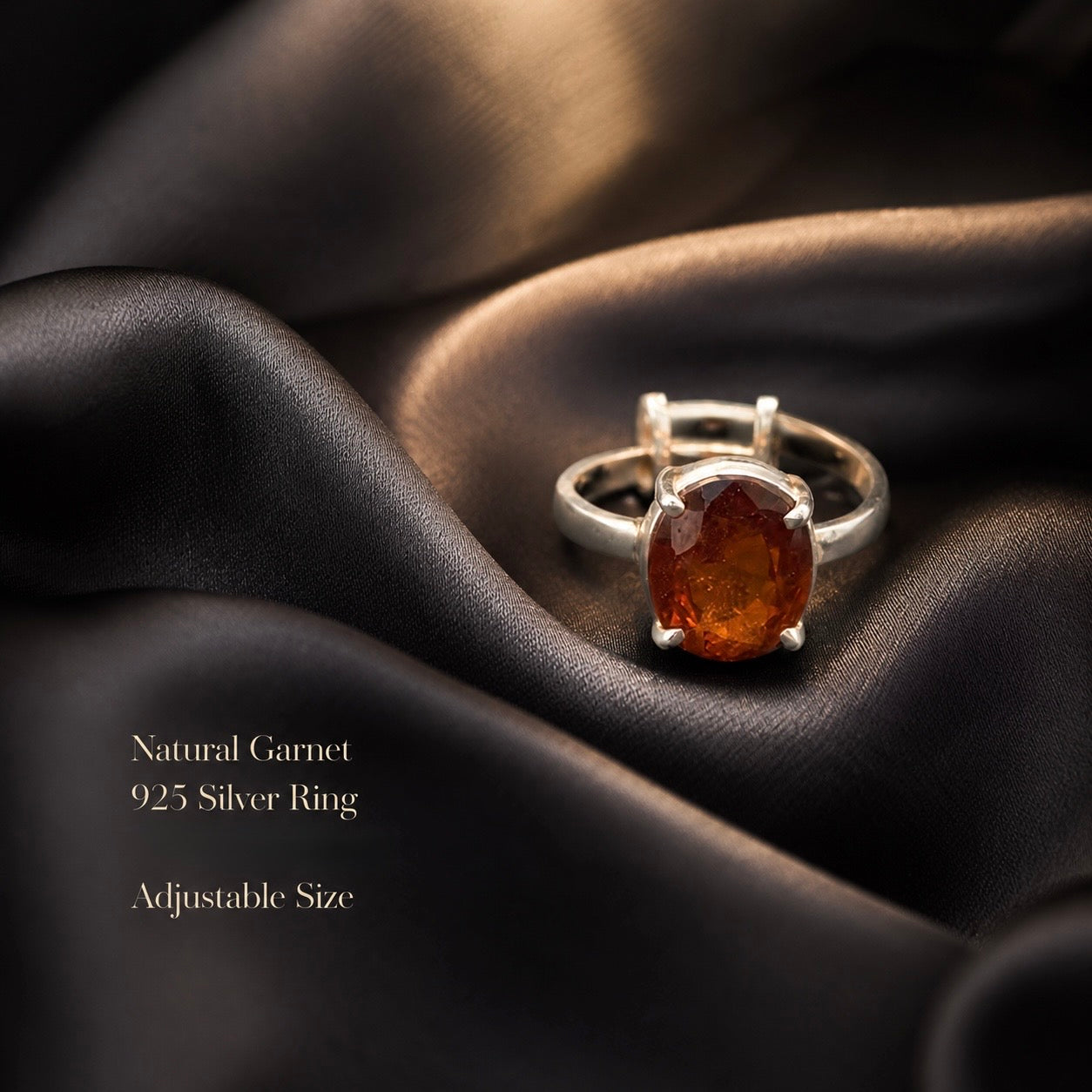 Natural Siloni Gomedh Adjustable 925 Silver Ring Size (1 Ratti to 21 Ratti)