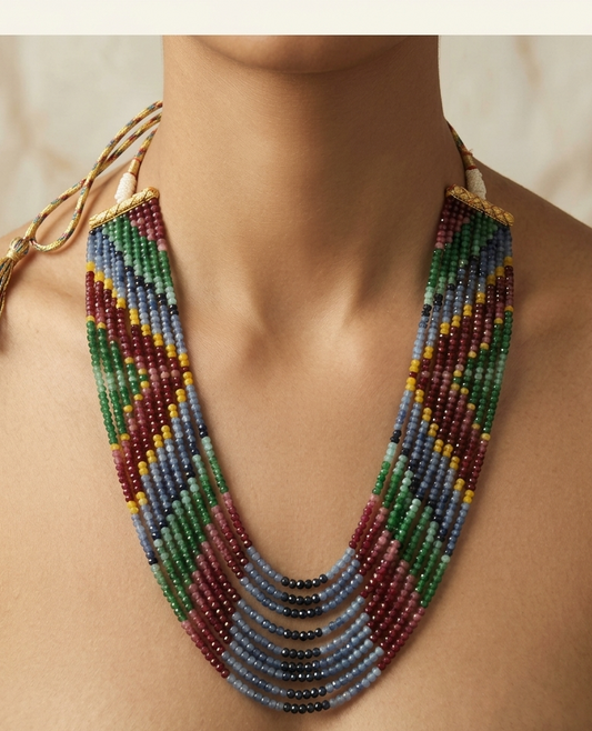 Multi Mala Semi Precious Gemstone Beads Mala 9 Lines | Best Quality