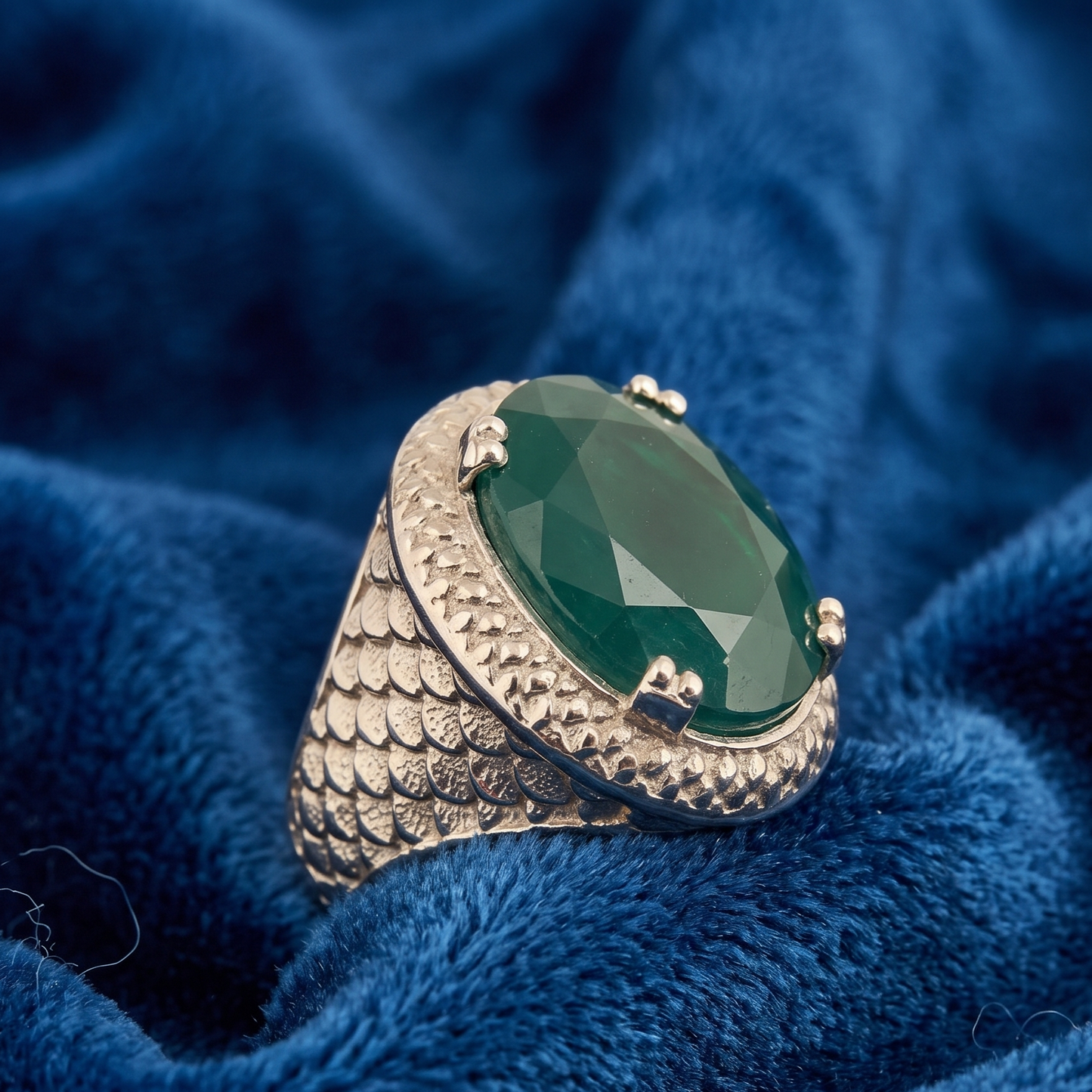 925 Silver Emerald (Panna) Ring