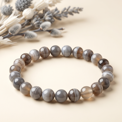 Natural Botswana Agate 8mm Bracelet 