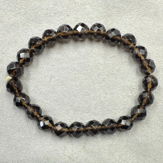 Natural Smoky Quartz Bracelet 8mm faceted