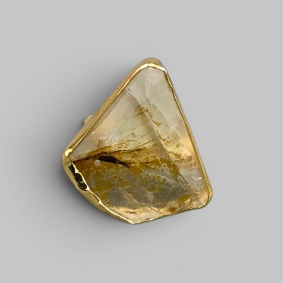 Natural Citrine Rough Metal Ring | Prosperity and Confidence | Best Quality | 100% Natural