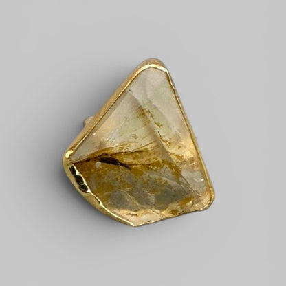 Natural Citrine Rough Metal Ring | Prosperity and Confidence | Best Quality | 100% Natural