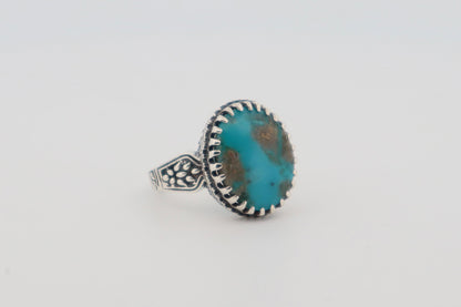 Natural Turquoise (Firoza) Silver Ring (Sterling Silver)