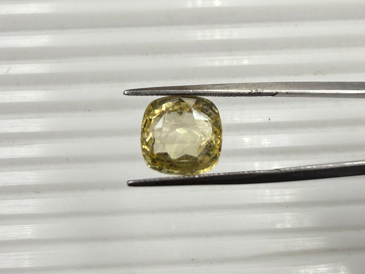 Natural Yellow sapphire  Square Shaped Cut  7.08 carat
