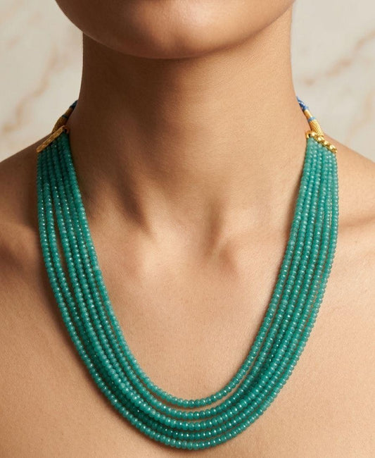 Blue Onyx Mala 5 Lines | Semi Precious Gemstone Beads | Best Quality