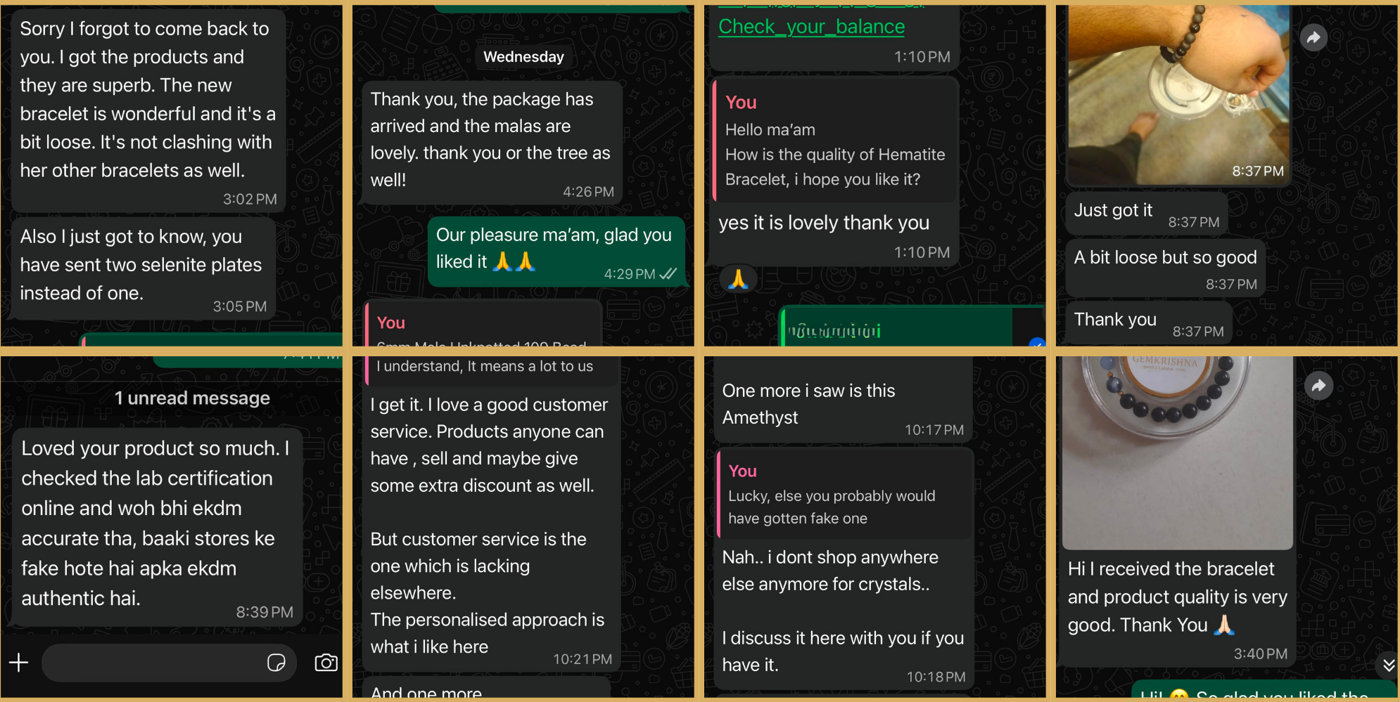 Whatsapp Reviews from Customers of GemKrishna