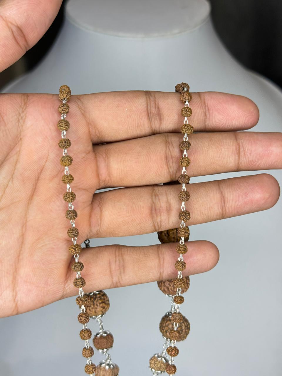 1–14 Mukhi Indonesian Rudraksha Kantha with Gauri Shankar – 25–30 g | GemKrishna