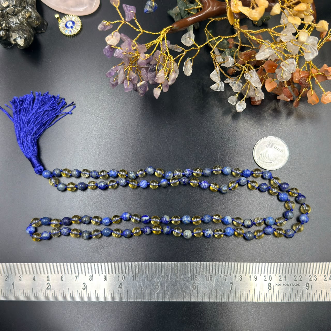 6mm Lapis Lazuli & Citrine Jaap Mala (Wisdom & Abundance)