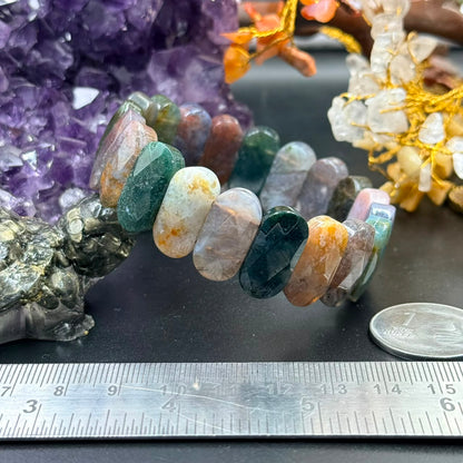 Bloodstone Flat Bead Bracelet (Courage & Protection)