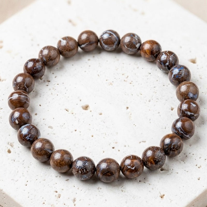 AAAA Grade premium quality fire opal 8mm bead bracelet in elastic - GemKrishna