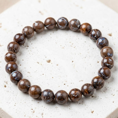 AAAA Grade premium quality fire opal 8mm bead bracelet in elastic - GemKrishna