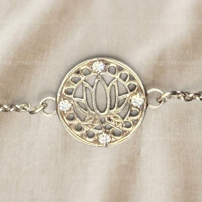 Lotus 925 Silver Bracelet 4 Gram (Purity and Spiritual Harmony)