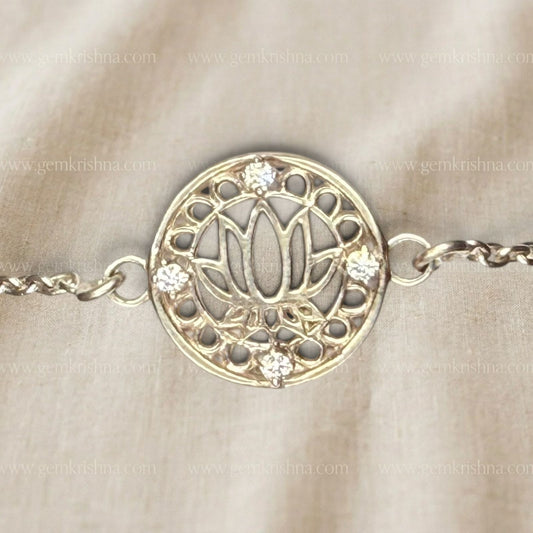 Lotus 925 Silver Bracelet 4 Gram (Purity and Spiritual Harmony)