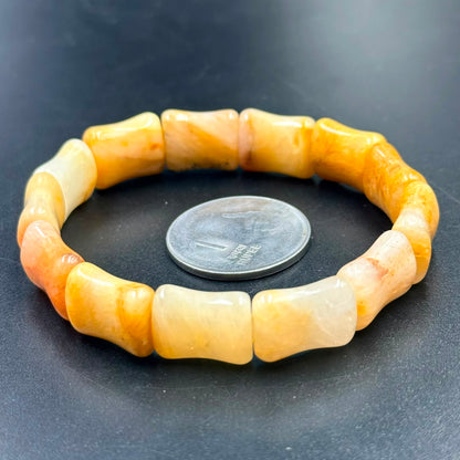 Perfect Yellow Aventurine Rectangle Curve Bracelet (Prosperity and Confidence)