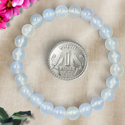 Blue Chalcedony Bracelet (Calm Communication and Peace)