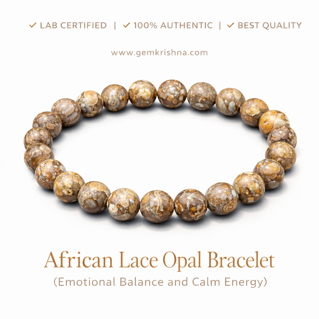 African Lace Opal Bracelet (Emotional Balance and Calm Energy) premium GemKrishna product cover