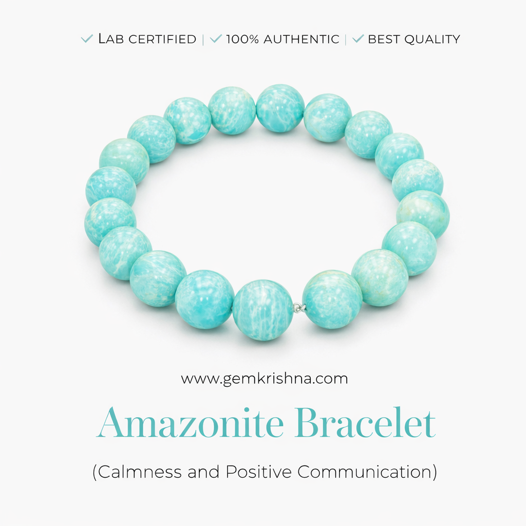 Amazonite Bracelet (Calmness and Positive Communication) premium GemKrishna product cover