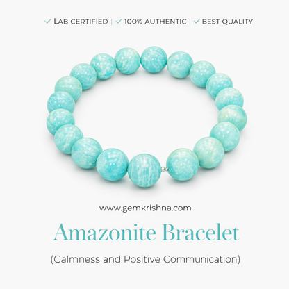 Amazonite Bracelet (Calmness and Positive Communication) premium GemKrishna product cover