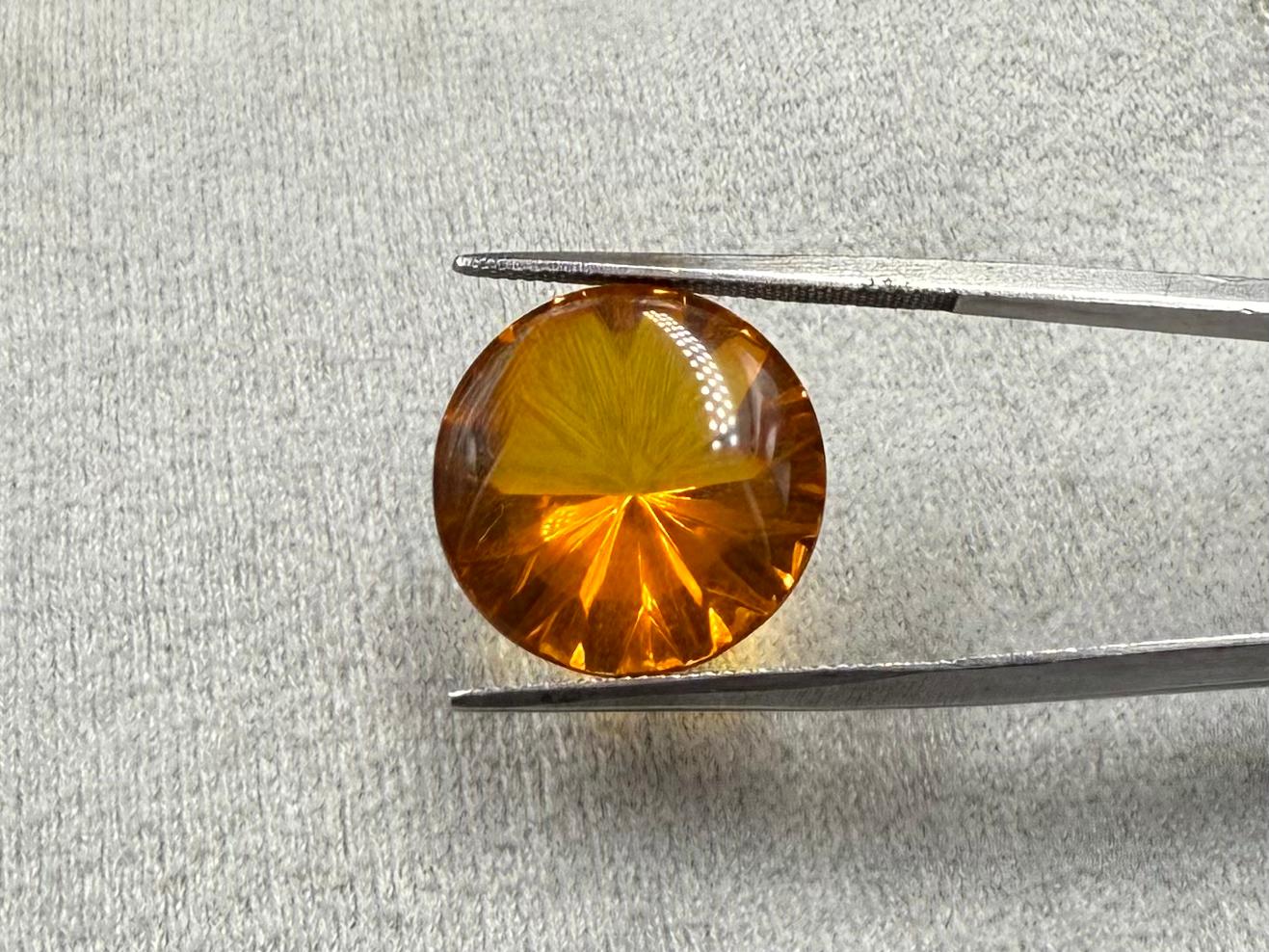 Natural Amber Round Cabochon Stone  4.57 carat