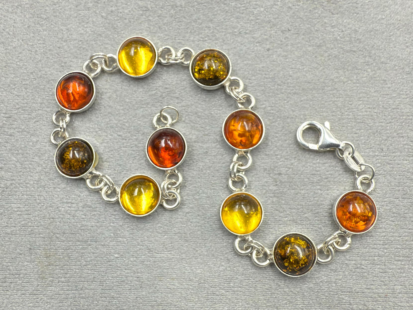Amber Bracelet sterling silver   7.80  gram