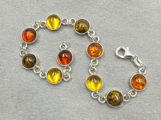 Amber Bracelet sterling silver   7.80  gram