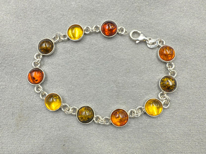Amber Bracelet sterling silver   7.80  gram