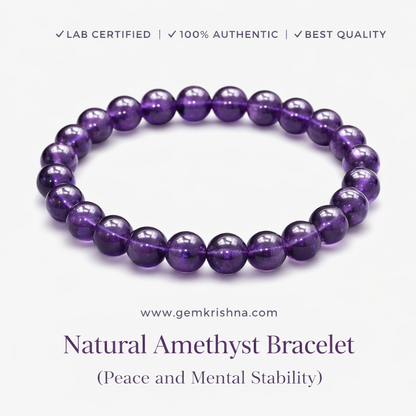 Natural Amethyst Bracelet (Peace and Mental Stability) premium GemKrishna product cover