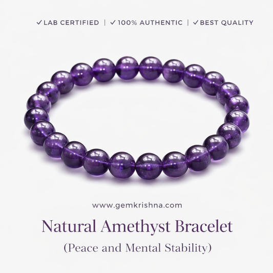 Natural Amethyst Bracelet (Peace and Mental Stability) premium GemKrishna product cover