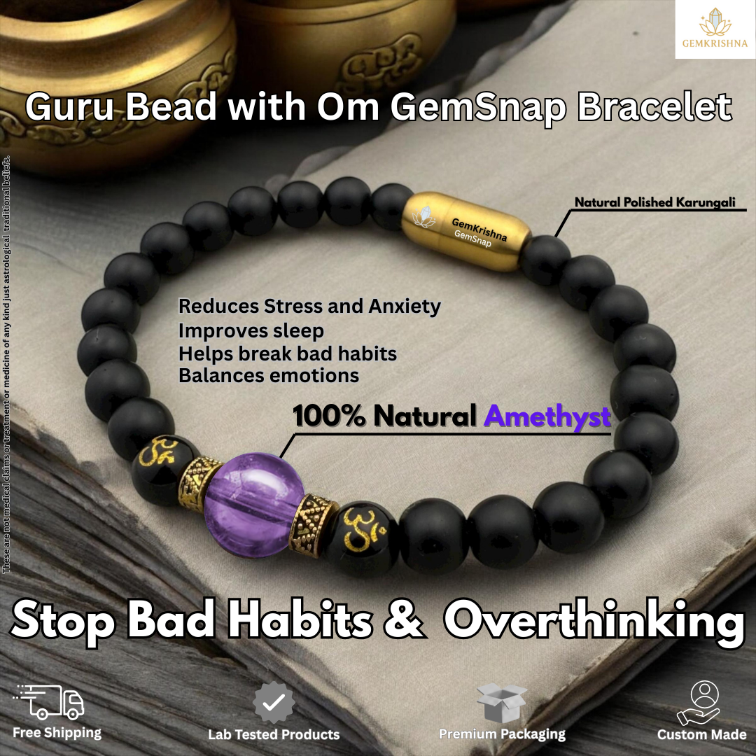 Guru Bead with OM GemSnap Bracelet