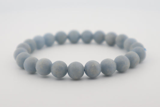 Angelite 8mm Bracelet (Enhances Expression) 😇🗣️