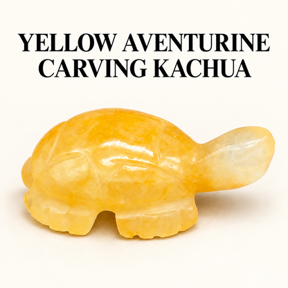 Yellow Aventurine Tortoise (Kachua) Carving – Confidence, Optimism & Positivity - Single Piece Carved Gemstone
