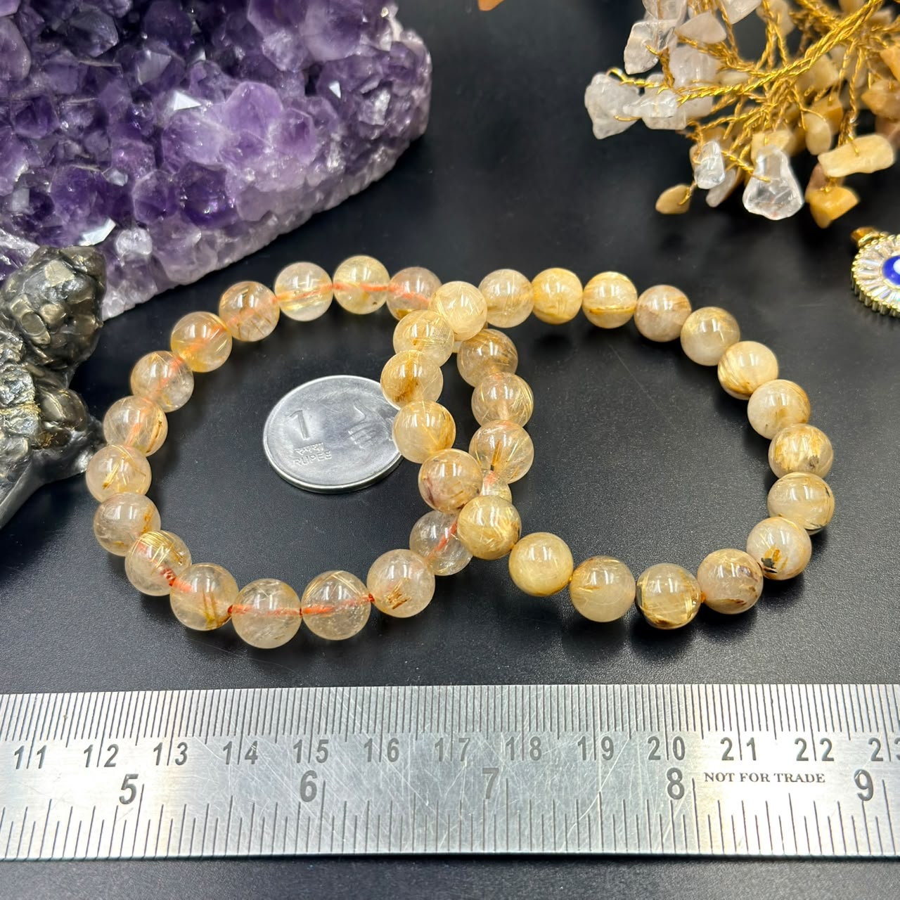 Golden Rutile Quartz Bracelet (Prosperity Crystal)