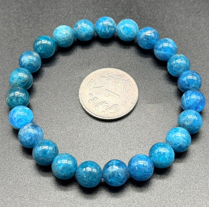 Blue Apatite Bracelet AAA (Motivation & Mental Clarity)
