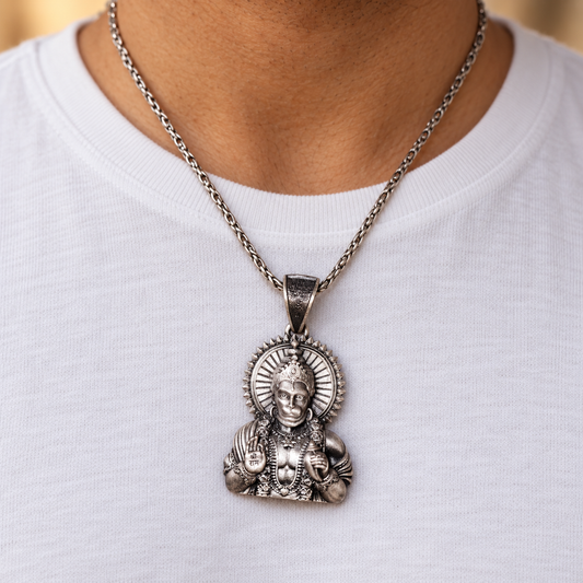 925 Silver Blessing Hanuman Pendant – 9 g (Strength & Devotion)
