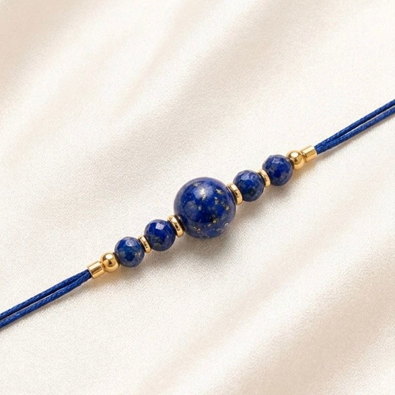 Lapis Lazuli Crystal Rakhi for Brother (Wisdom & Confidence)